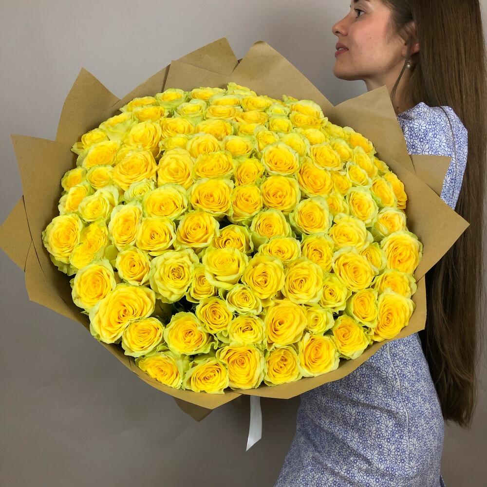Buchet din 101 Trandafiri Galbeni